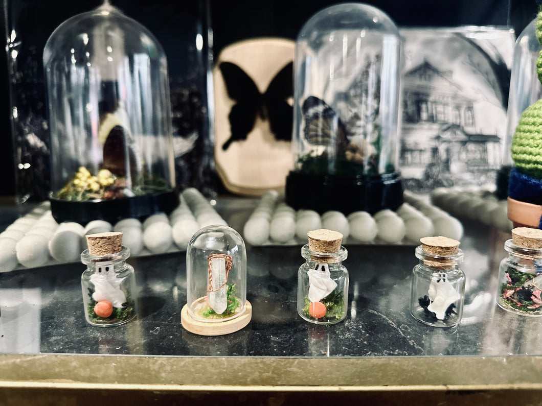 Miniature ghost friend in a jar ￼