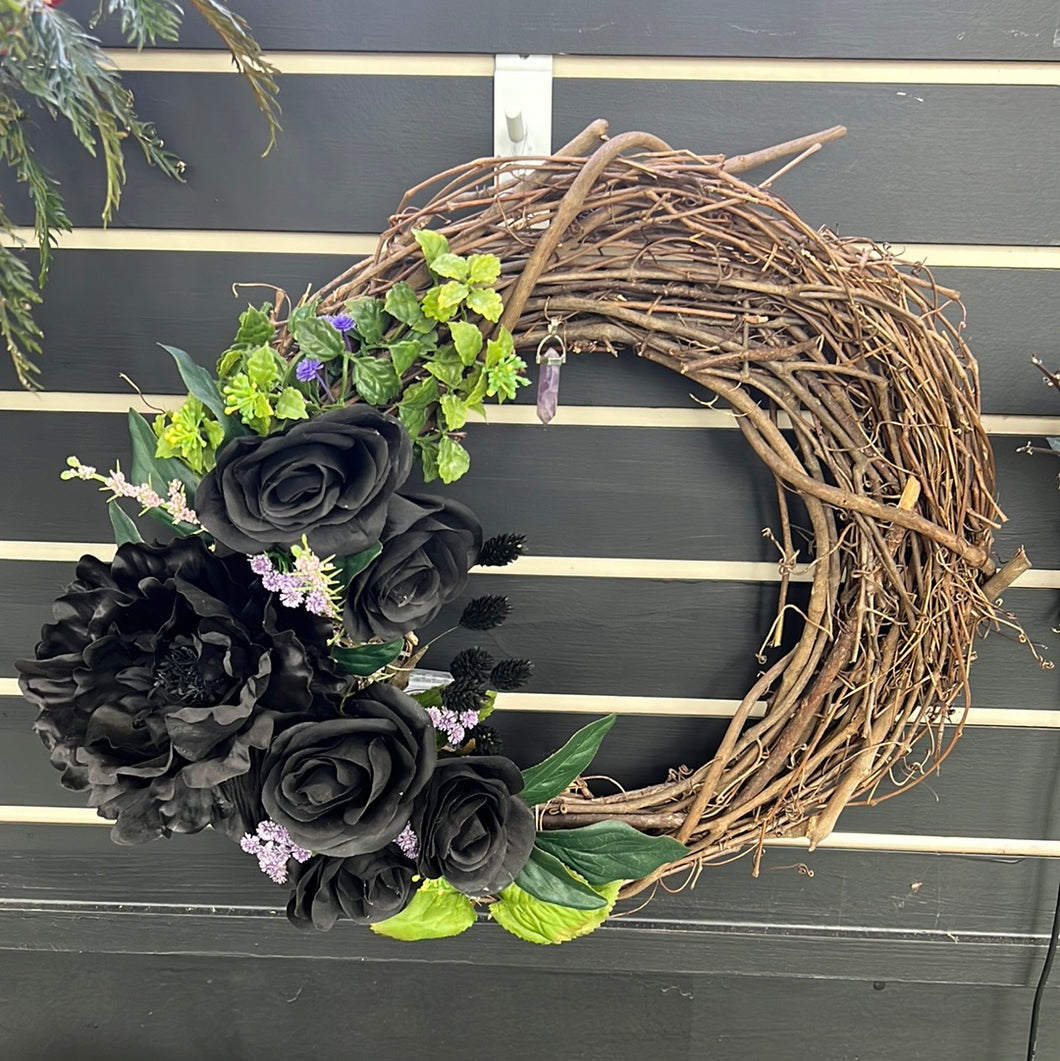 Gothic Wreath with twinkle lights